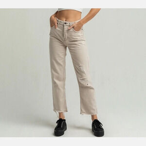 BDG Urban Outfitters PAX Women's 26 Natural Pax Beige Ripped Straight Jeans